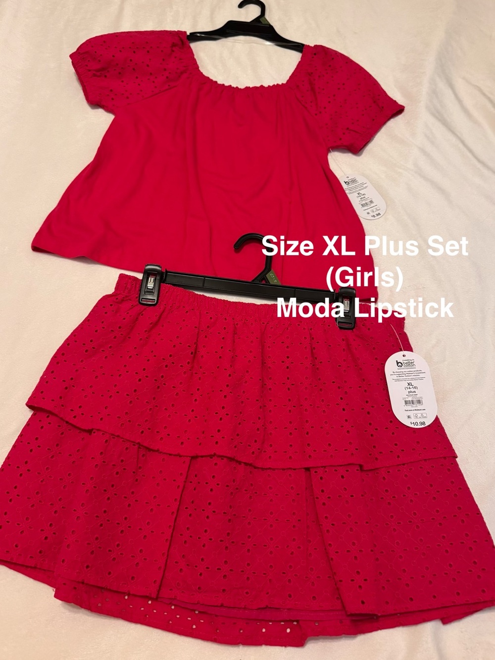 Wonder Nation Girls Cotton Eyelet Skirt/ Top Set
